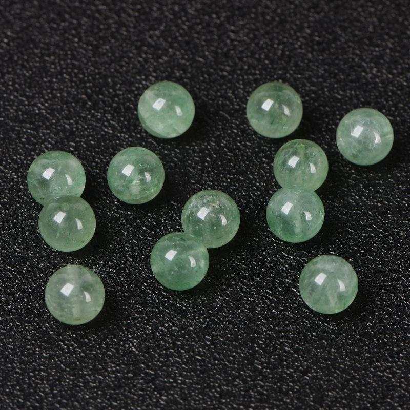 Green Strawberry Ice Crystal Beads for DIY Multi-Treasure Bracelets - Jewelry Accessories, Round, Semi-Finished