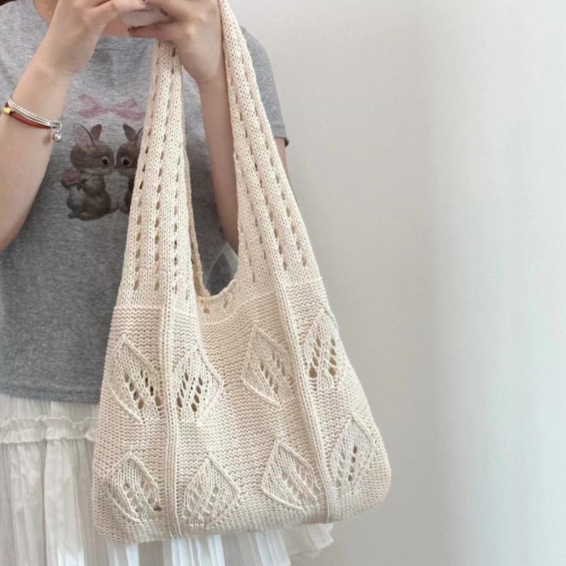 Women's Summer Knitted Yarn Bag - Large Capacity, Versatile Shoulder Bag