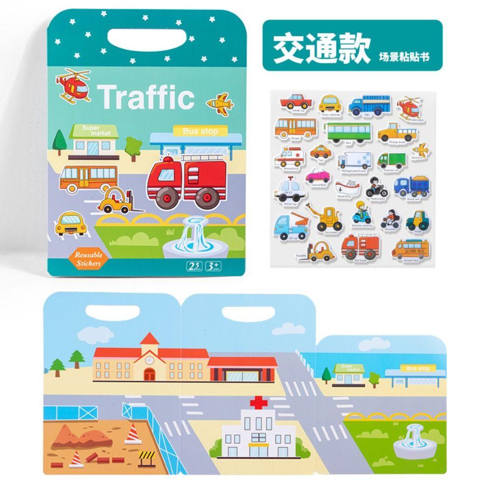 Reusable Children Scene Stickers Multiple Scenarios Reusable Sticker Book  Children