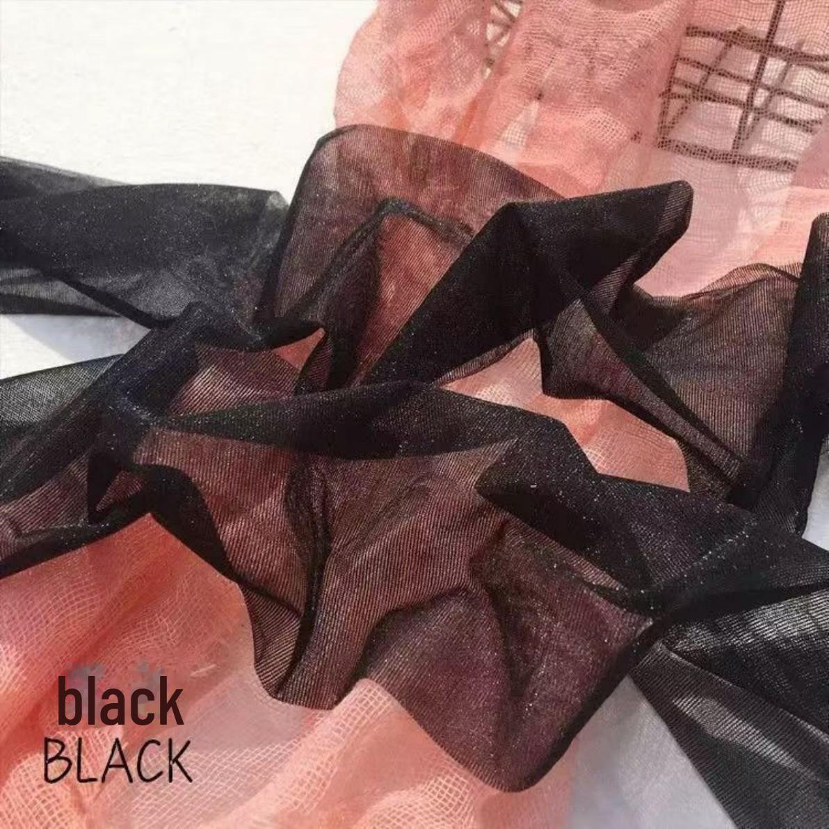 

Перламутровые блестящие черные чулки до колена Large size чёрный