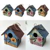 Hand-painted Hanging Bird House Box Outdoor Courtyard Decorative Birdhouses