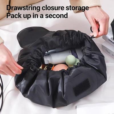 Women Drawstring Cosmetic Bag Travel Storage Makeup Bag Portable Waterproof Toiletry Case