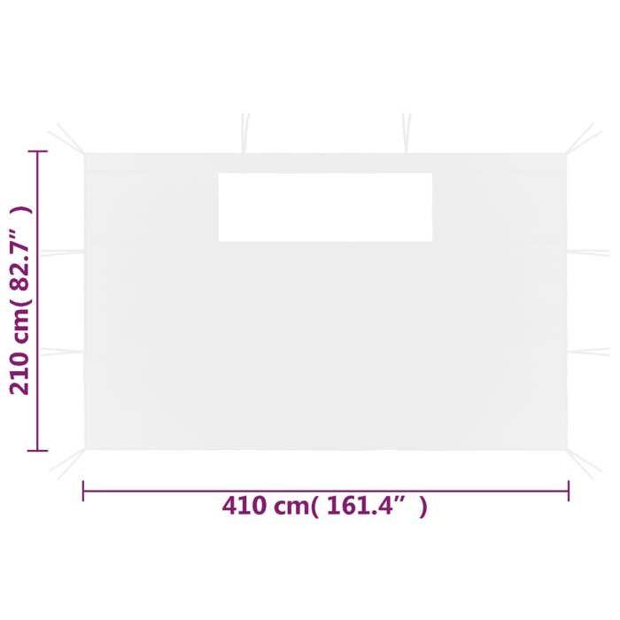 Parois latérales de belvédère avec fenêtres - vidaXL - Blanc - 410x210cm - 280x210cm - 200x70cm