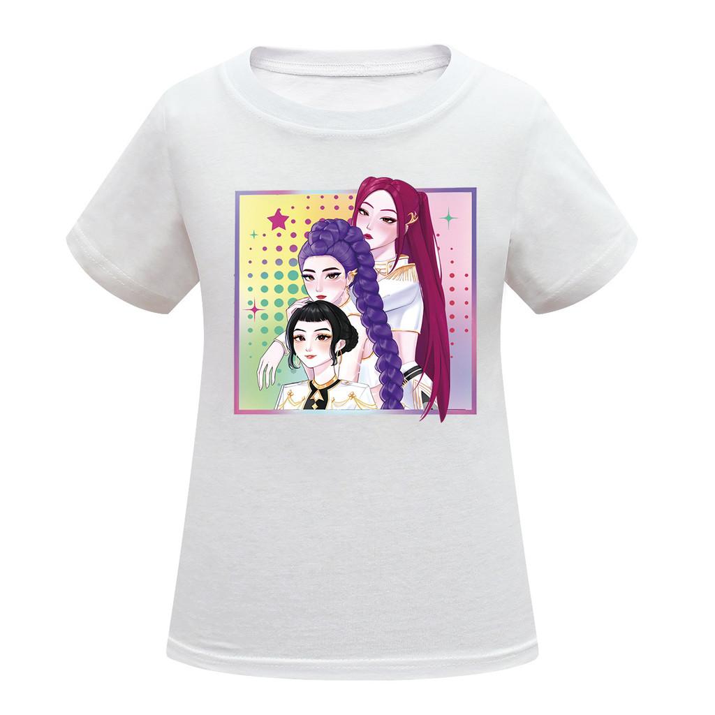 

Детская футболка с короткими рукавами с принтом аниме, мультяшная, K-POP, Руми, Зои, Мира, повседневная 170cm