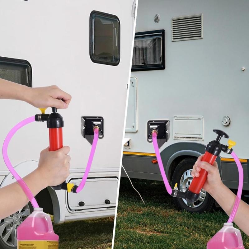 Upgrades Siphon Hand Pump set Water Fuels Transfer Pump set Manual Oil Extractor Simple Installs for Antifreeze Transfer