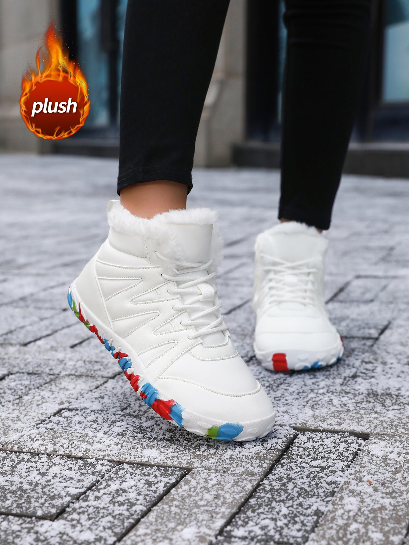 

Женские зимние сапоги Супер теплые сапоги до середины икры Теплые плюшевые туфли на платформе Para Mujer 40