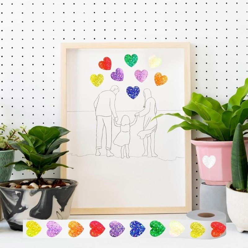 Heart Sticker Self-Adhesive Stationery Labels Sticker Valentine's Day Sticker Decorative Sticker for Craft Enthusiasts