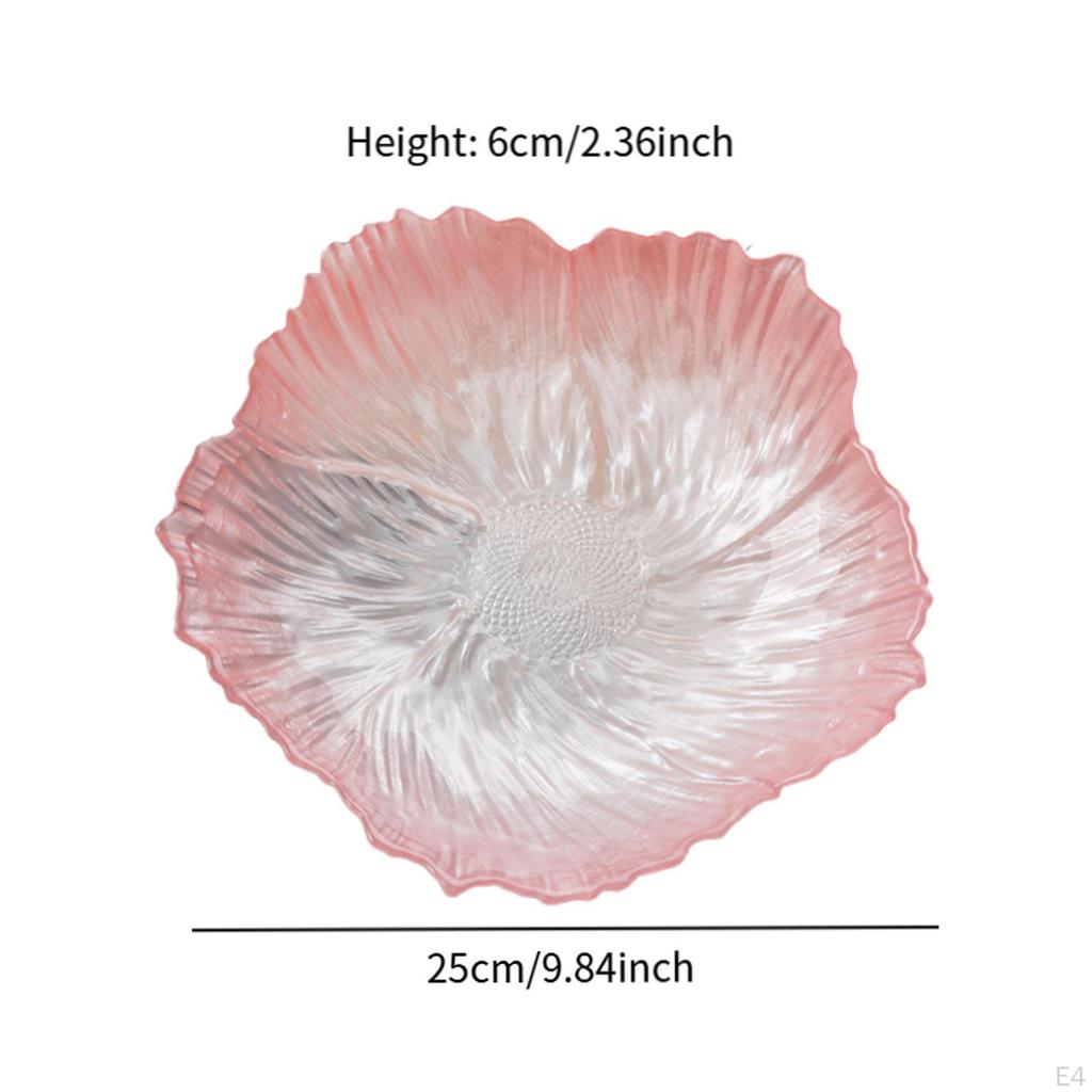 Flower Shaped Glass Plate Cake Dessert Dish Multifunctional Salad Fruit Snack Tray Dinner for