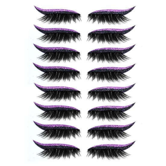 8 Pairs Lazy Eye Shadow Eyelash Eyelashes Makeup Stickers Eye Waterproof Glitter Eyeshadow Makeup Stickers