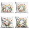 New Rainbow Flowers Bunny Easter Pillow Case Home Sofa Cushion Pillow Case
