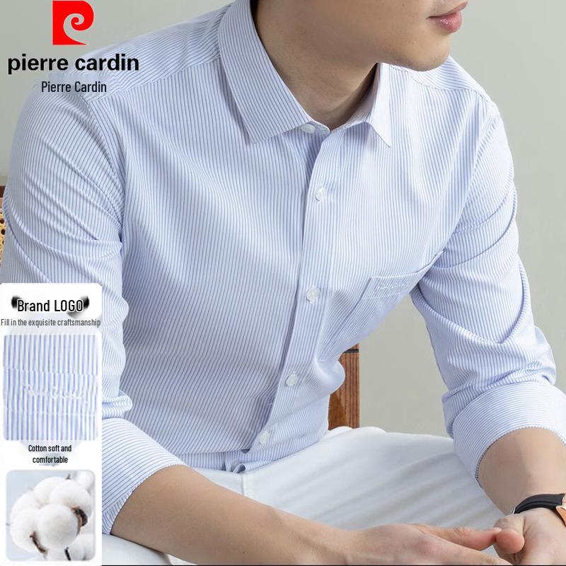 Pierre Cardin Men s Wrinkle-Resistant Ice Silk Long Sleeve Shirt 41