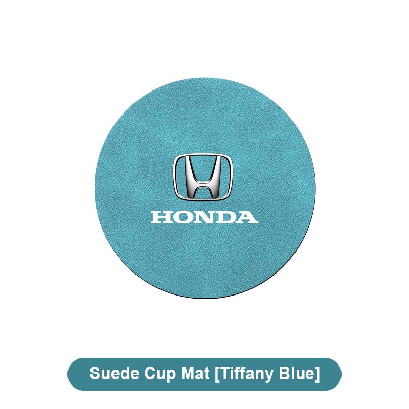 Suede Car Coaster Mat Water Cup Slots Non-Slip Pad for Honda Civic Accord CRV HRV Fit Jazz City Odyssey Jade Vezel CRX CRZ