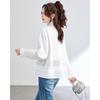 TERRE BLEUE Women's Lace-Patch Casual Shirt