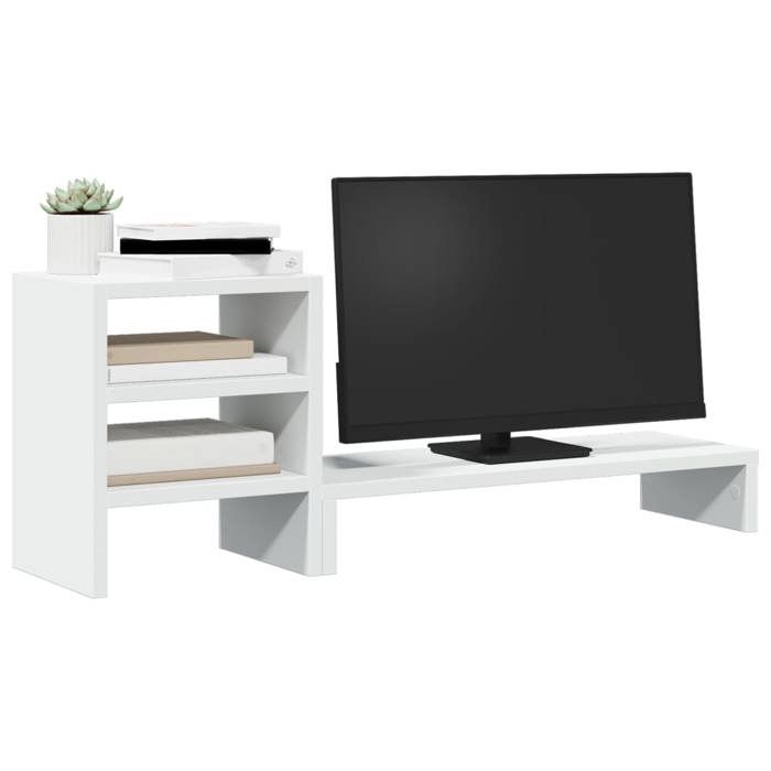 VidaXL Support de moniteur et organisateur de bureau bois d'ingénierie, support de moniteur réglable, support pour écran 854733