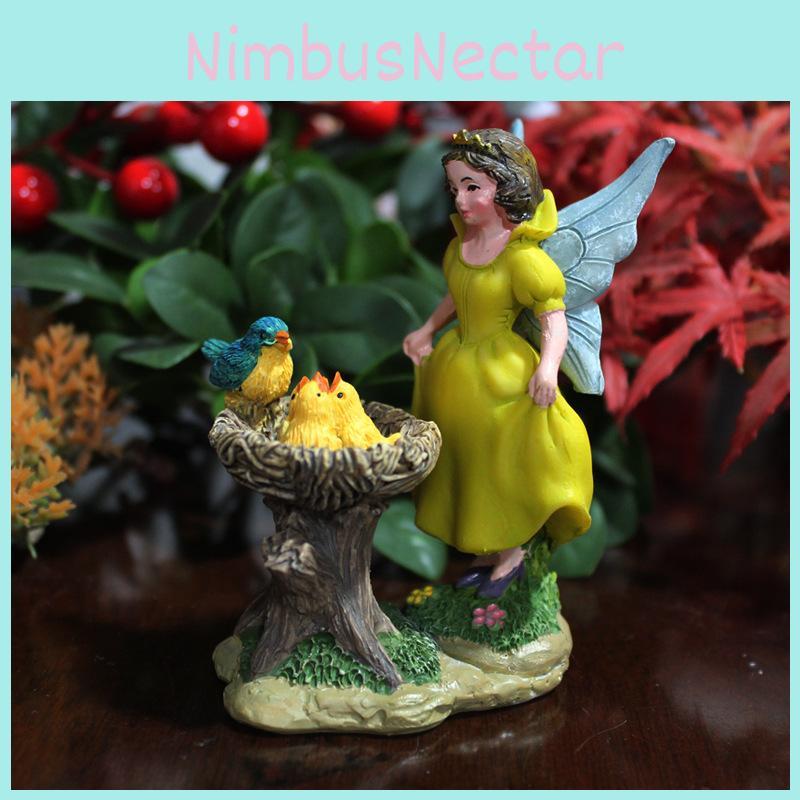 Flower Resin Fairy Ornament With Bird And Floral Details For Events Gifts