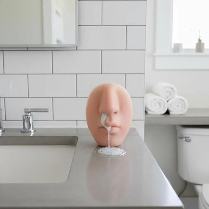 Realistic Nose Wall Mounted Soap Dispenser That Squeezes Out Liquid Like Snot, Hilarious Bathroom Accessory for Kitchen or Party Gifts