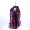 Lightweight Chiffon Scarf With Floral Print Elastic Edge Wrap Shawl Women Sun Protection Accessory Fashionable Office Wear