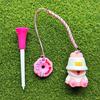 Cartoon Anti Lost Golf Tee Hanger with Tee Plastic Donut Design Golf Tee Ring with Strap Loss Prevention Golf Tee Holder for Men Women Golfers