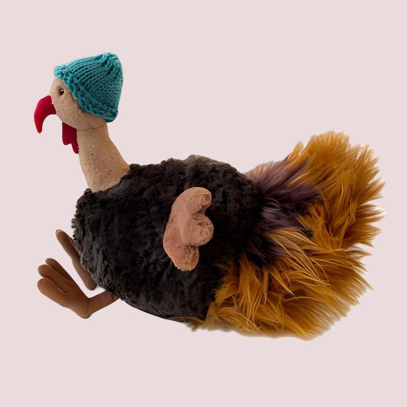 JELLYCAT Farm Animal Collection Hats & Caps Turkey Dolls Plush Doll 26cm Height In Sitting Posture