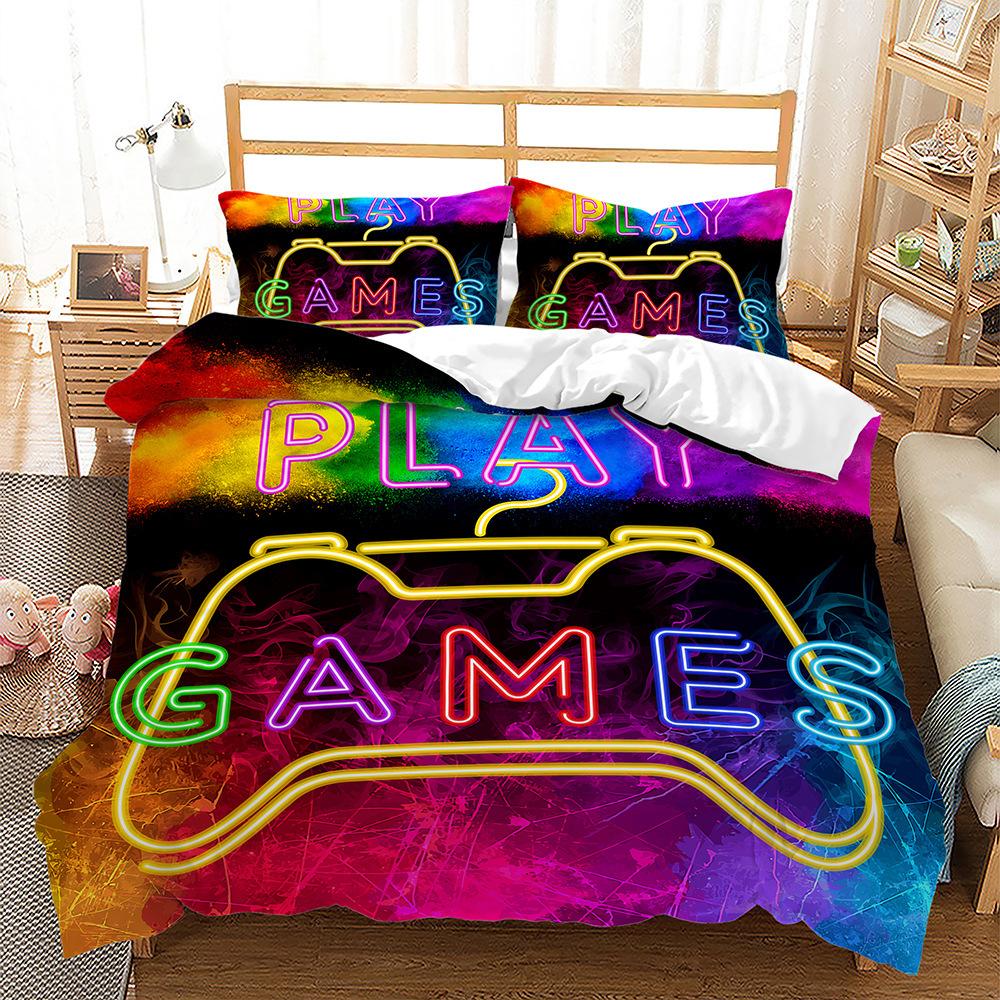 Gamepad Bed Three-Piece Quilt Cover 3D Digital Printing Kit