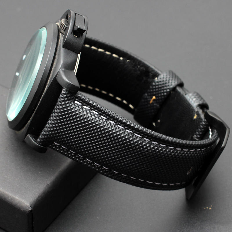 For Panerai Strap Bracelet for Men's PAM111 PAM441 Nylon Carbon Fiber Plaid 441 Leather Watchband Black Blue 22mm 24mm 26MM