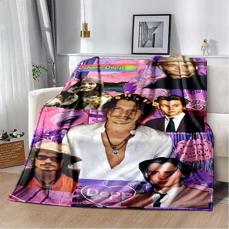 Johnny Depp Pattern Throw Blanket Light Weight Blanket for Living Room Bedroom Kidsroom Warm Blanket Christmas Gift