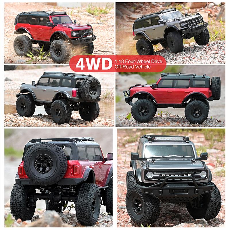 Wltoys 4WD Climbing RC Car With Full-Scale Controller LED Differential and Cruise Control Outdoor Remote Control Racing Vehicle