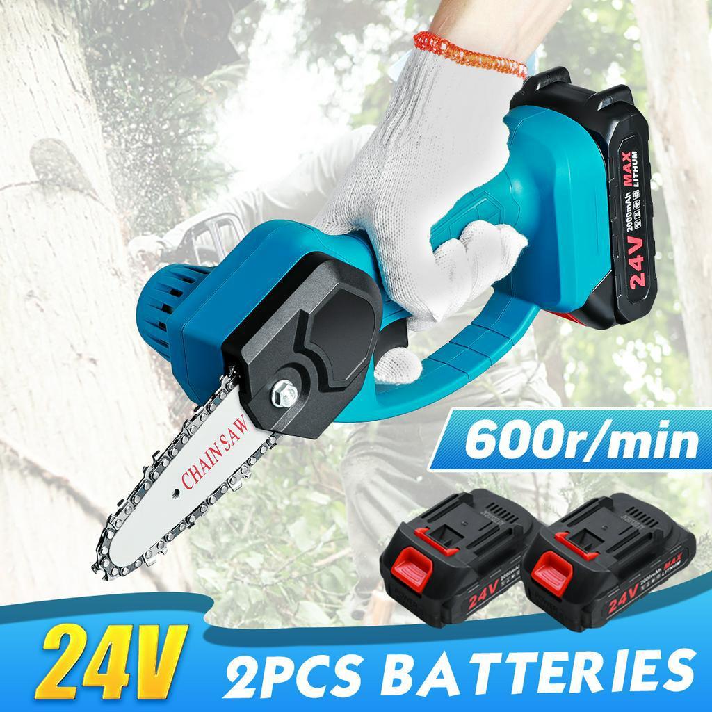 800W Mini Electric Pruning Saw Power Woodworking Cutter Tool Electric Chain Saw Garden Logging Trimming for Battery