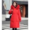 Winter Warm Coat Women Big Fur Collar Hooded Down Cotton Long Jacket Female Parka Outwear  for Womens