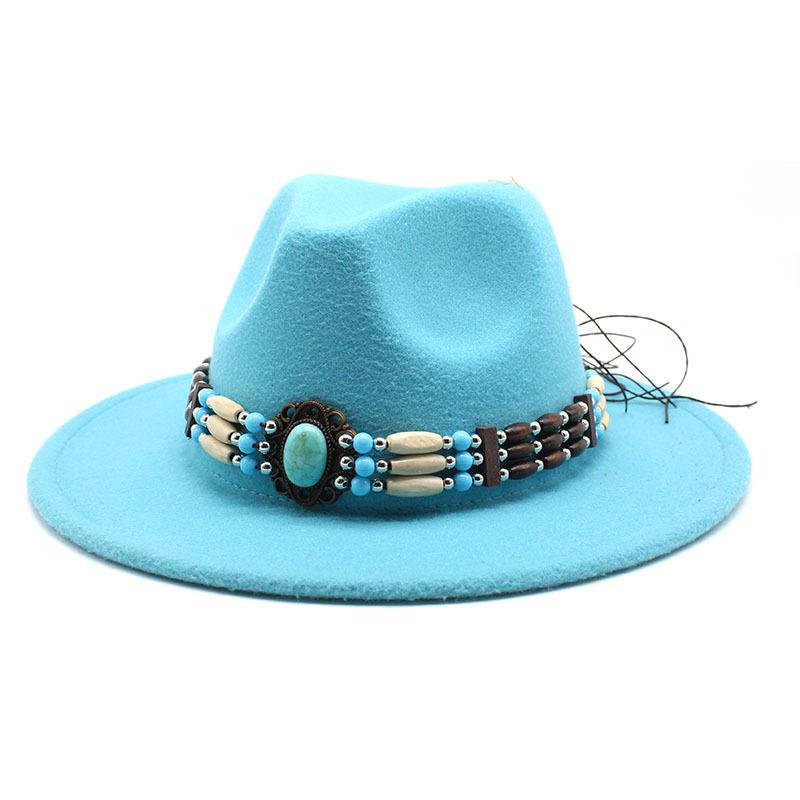 Jazz Hat Woolen Imitation Wool Felt Hat Neutral Versatile Top Hat Men'S And Women'S Cowboy Hats