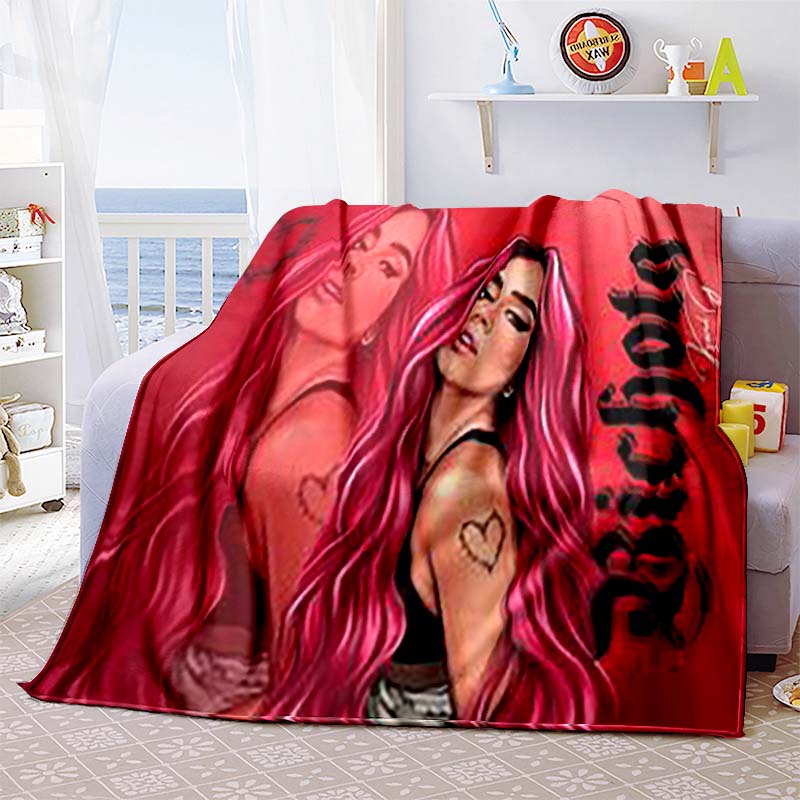 Customizable K-KAROL-G flannel blankets, perfect for autumn warmth, suitable for children and adults, and stylish K-POP shawls