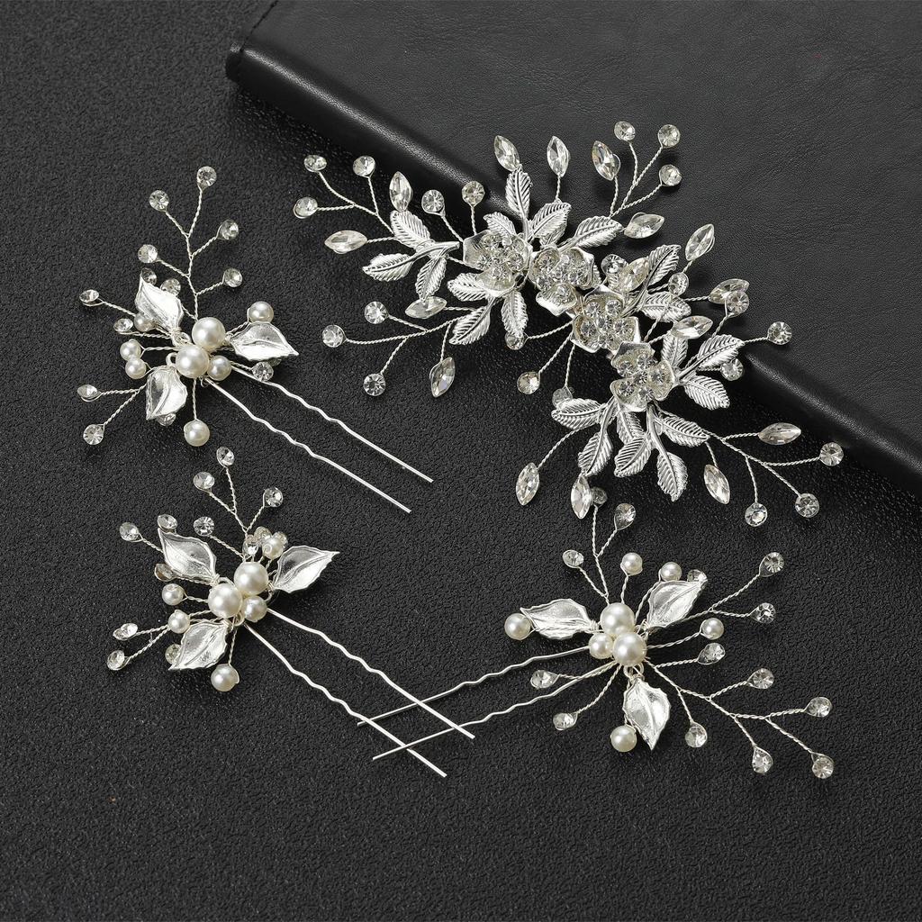 Cross-Border Hair Clip 3 Hairpin Combination Set Bridal Wedding Hairware