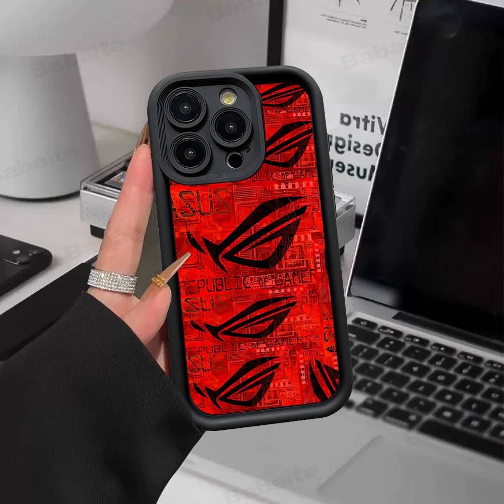 A-AsuS-S R-ROG LOGO Handyhülle Für IPhone 17 16 15 14 13 12 11 Pro Max Plus Silikon Stoßfeste Hülle