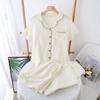 Women's Two Piece Set Round Neck Long Sleeve Tops Elastic Band Trousers Pajama Set Leisure Suit