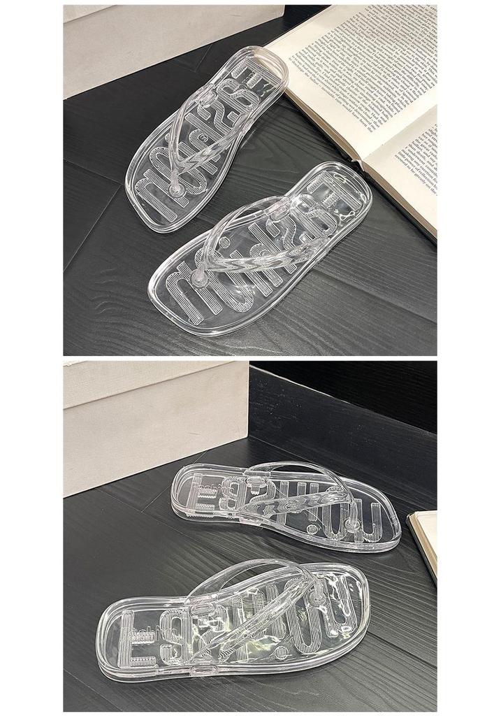 Korean Style Transparent Jelly Flip-Flops for Women - Summer Crystal Beach Slippers