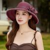 Fashion Organza Women'S Sun Hat Summer Uv Resistant Bucket Hat Floral Design Large Brim Basin Hat Outings Cool Hat