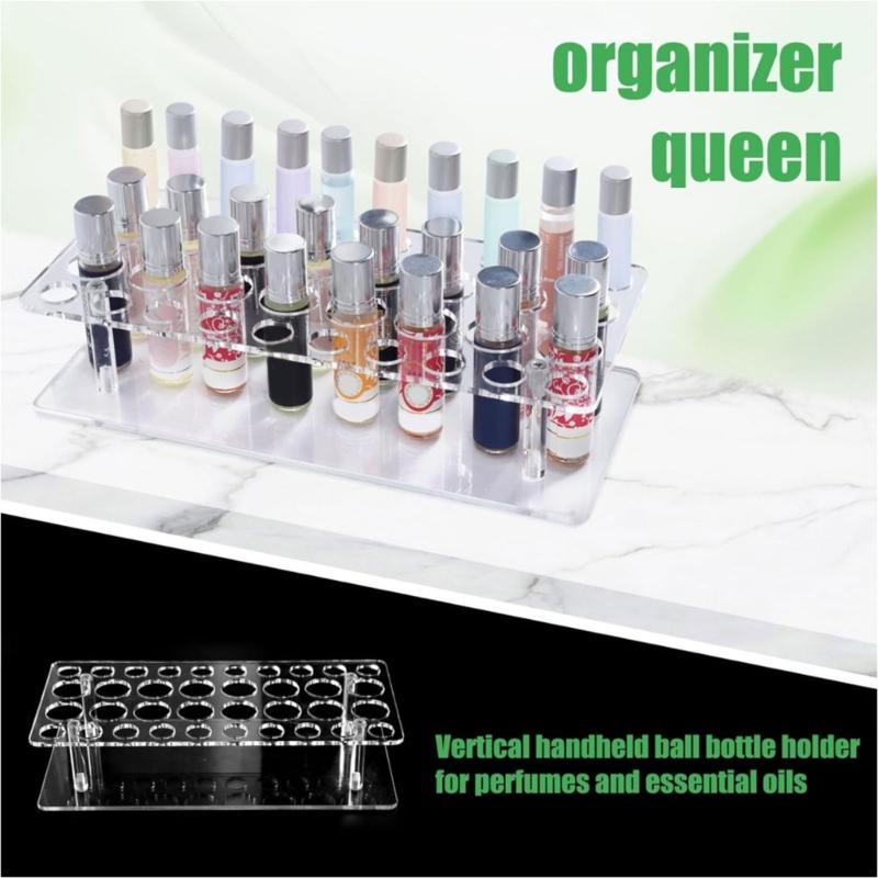 Modern Acrylic Cosmetic Shelf With 36 Compartments For Luxurious Perfumes Collection Organization