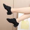 3.5cm Heel Women Soft Sole Latin Dance Shoes Suede Sole Spring Summer Black Breathable Dance Shoes