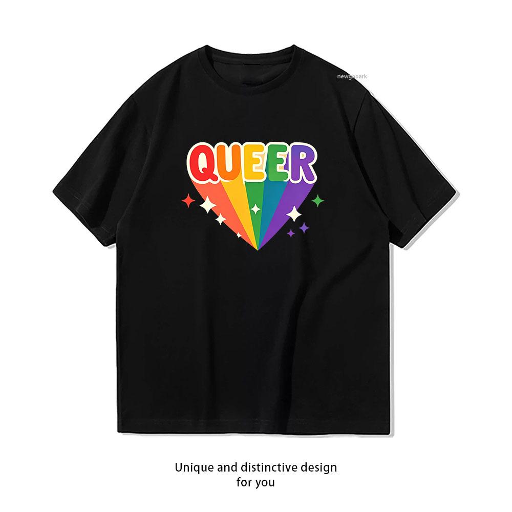 Queer Rainbow Diamond Pride LGBT Shirt WoUnisex Unisex Summer Cotton Graphic T Shirts Oneck Breathable Tops Tee fashion streetwear