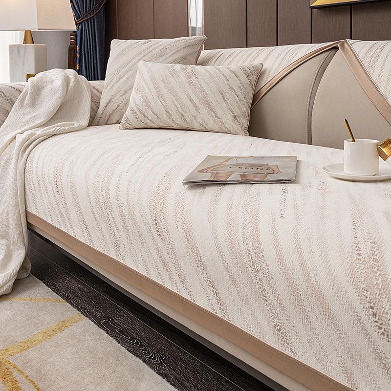 Sofapute Four Seasons Universal High Sense Sklisikker pute Enkel Moderne Lett Luksus Sofatrekk i skinn Klut Rygghåndkle