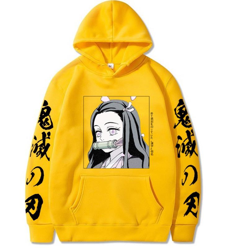Kamado Nezuko Japanese Animation Hoodies Men Long Sleeve Sweatshirts Women Casual Harajuku Streetwear Pullovers Sudaderas