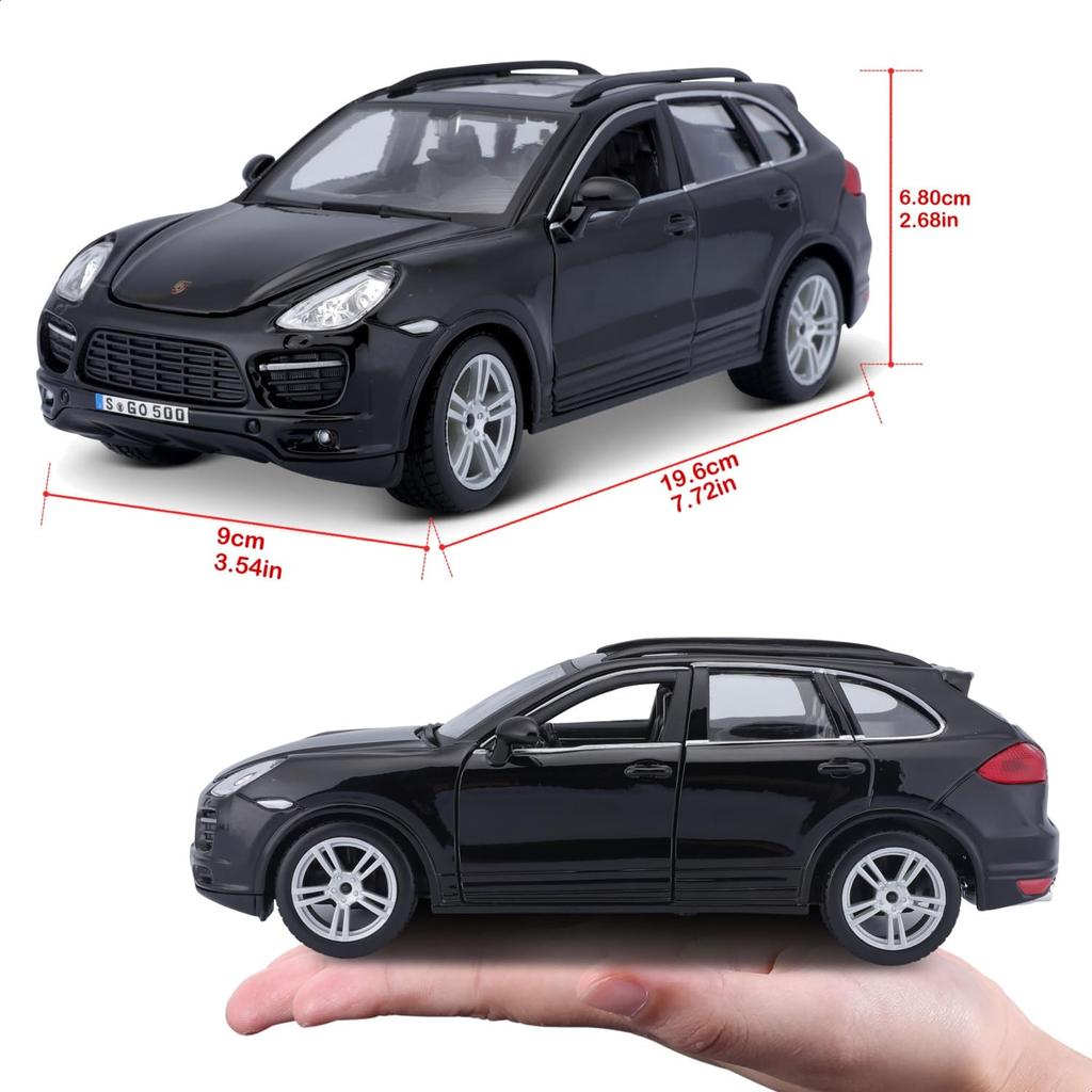 Bburago Scale Porsche Cayenne Turbo Black Diecast Model Finished BK 1/24 / Car, Product, 18-21056