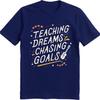 Casual Tee Solid Color Man Round Neck T Shirt Daily Wear Teaching Dreams Chasing Goals Basic Teenagers Top Tees Essential Tee
