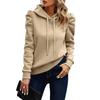 Women Solid Color Casual Hooded Sweatshirt Autumn Winter New Bubble Long Sleeve Hoodie Thickened Warm Pullover Female Hoodies Outerwear