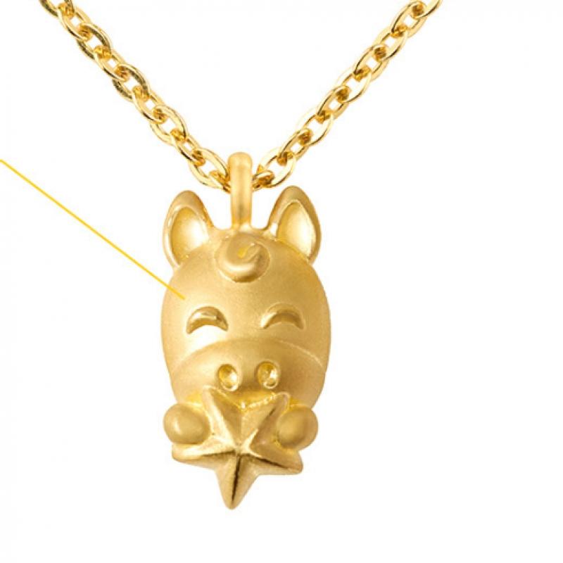 Porti 24k Gold 1.875g Horse Zodiac Special Stone Necklace