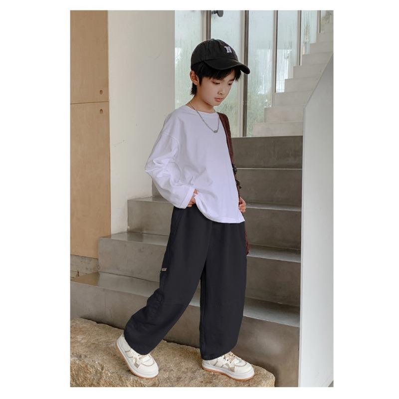 Pantalones Largos Cargo Casuales Lisos Sueltos para Niños