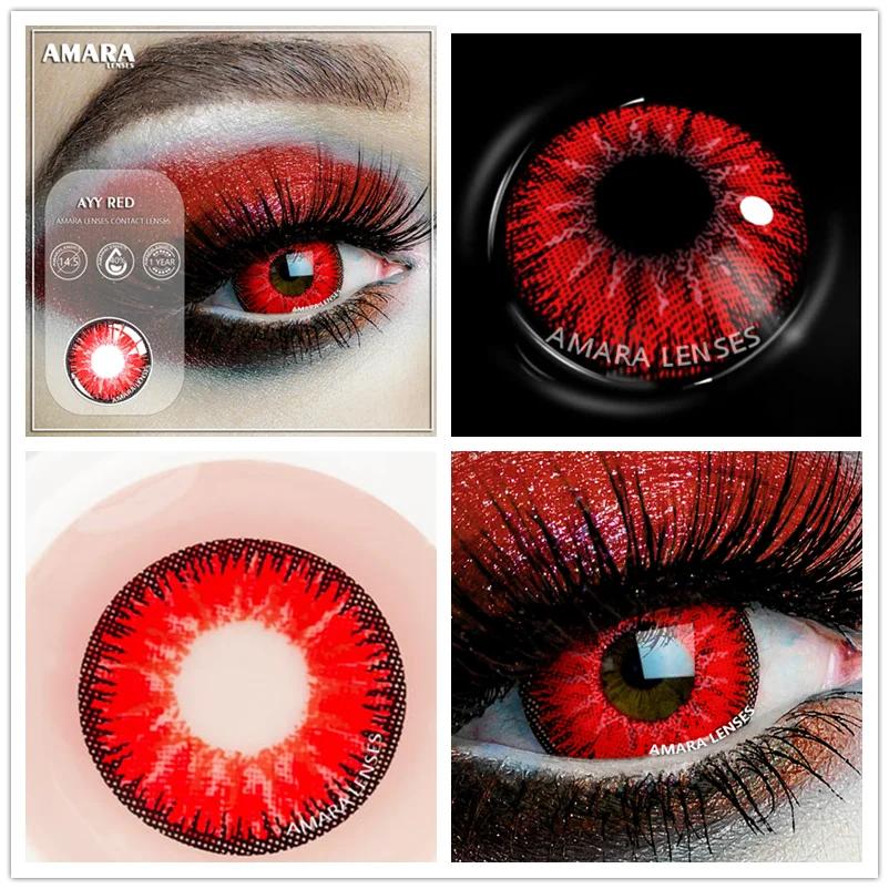 AMARA 2 Stück Cosplay Anime Augen Linsen für Augen AYY Serie Make-up Sharingan Beauty Kontaktlinsen Augenkosmetik Farblinse Augen