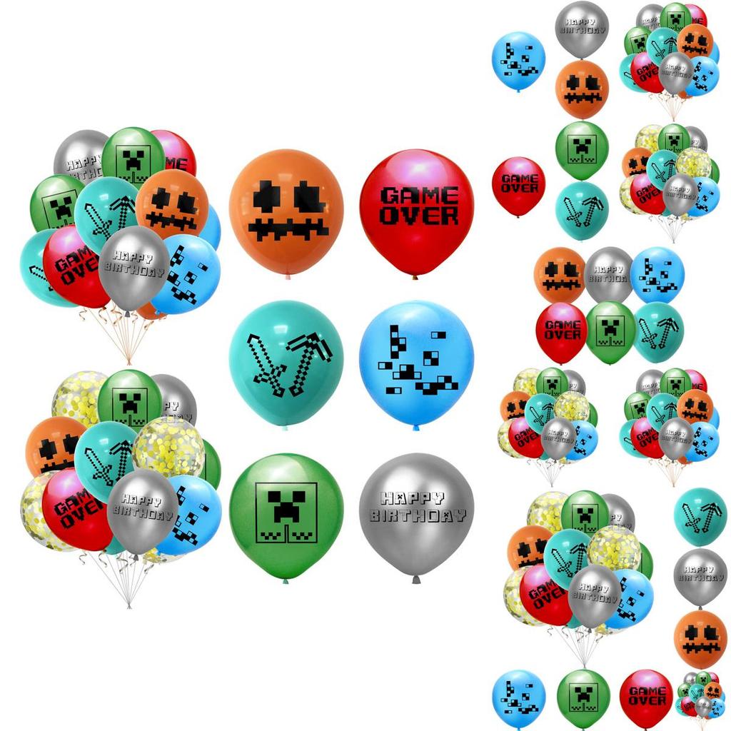 Palcový Minecraft Pixelový Narozeninový Latexový Balónek Party Dekorace Pro Děti Zábavná Oslava**