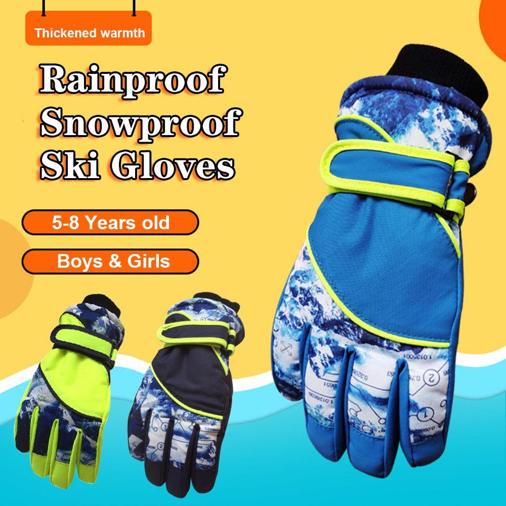 Years Old Full Finger Cartoon Windproof Snowboarding Ski Mittens Skiing Gloves Skiing Accessories