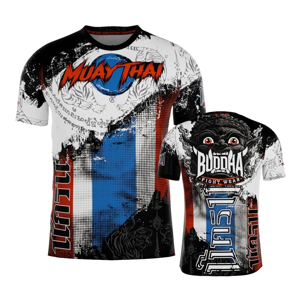 2025 New Fighting Boxing Suit Summer Hot Sale Men's T-shirt Loose Breathable 3D Printed Short Sleeve Men's Sports Fitness Tops